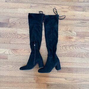 Franco Sarto Over the Knee Tie Up Boots Black: Size US 7.5